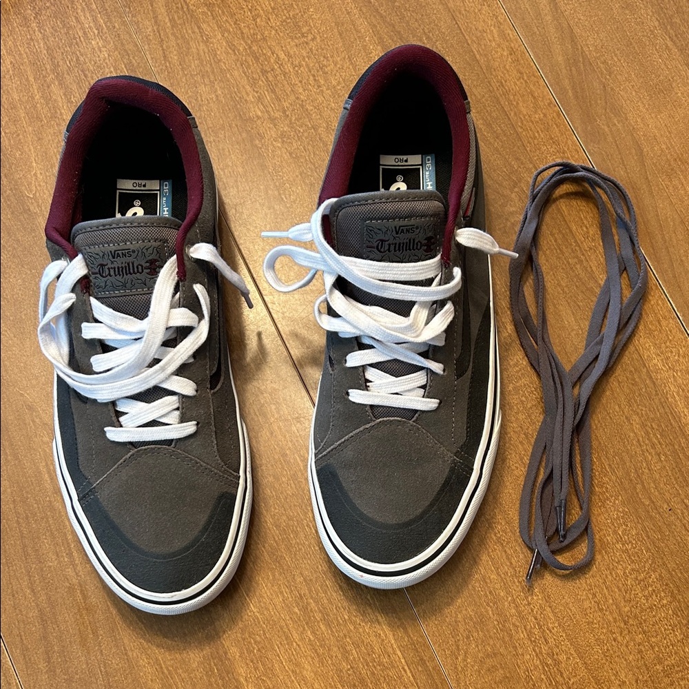 Vans Men's Charcoal and White Sneakers